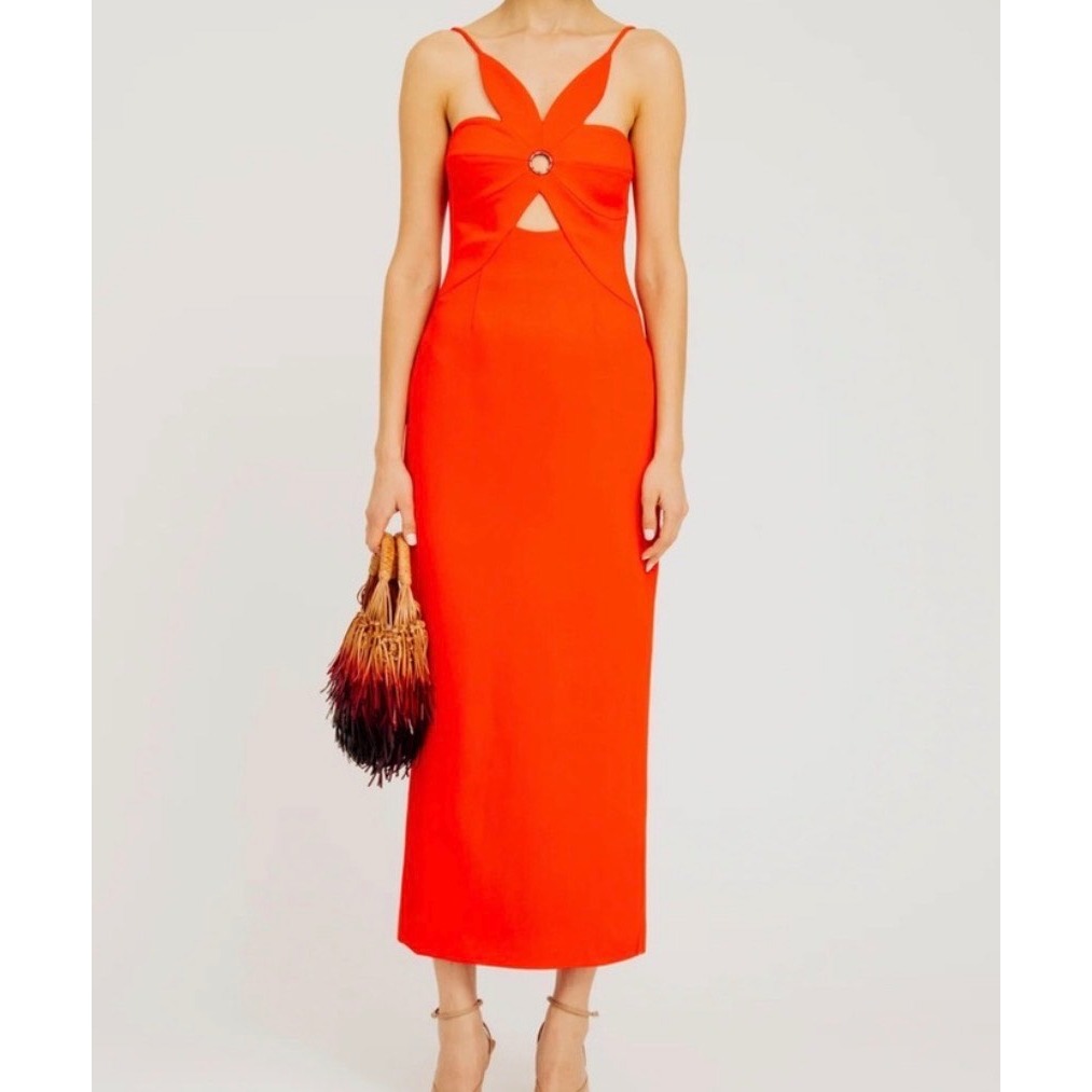 Torn By Ronny Kobo Stephanie Ring-Detail Midi Dress